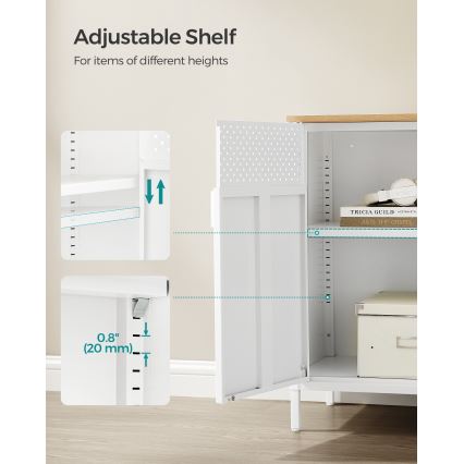Cassettiera FIRA 80x40 cm bianco/rovere