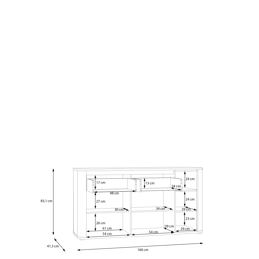 Cassettiera INAR marrone/rovere