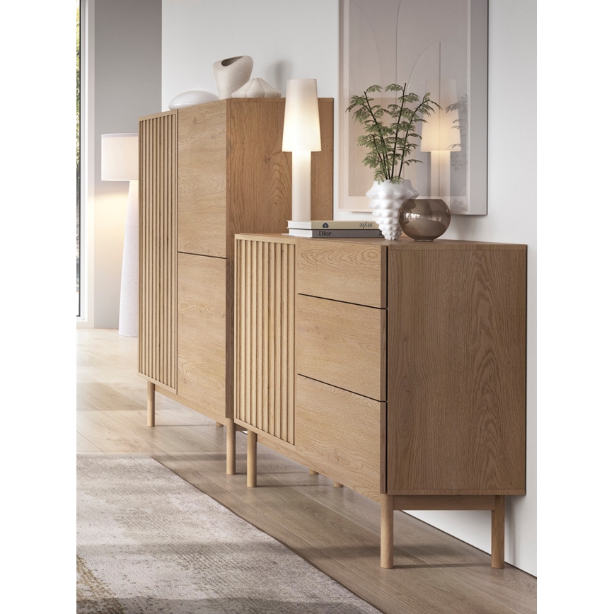 Cassettiera KIOTO 106x84x37 cm rovere Cremona