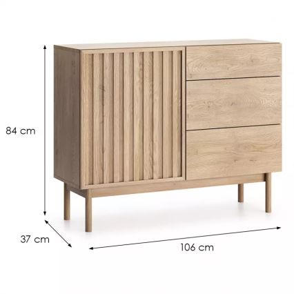 Cassettiera KIOTO 106x84x37 cm rovere Cremona