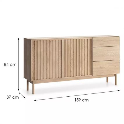 Cassettiera KIOTO 159x84x37 cm in rovere Cremona