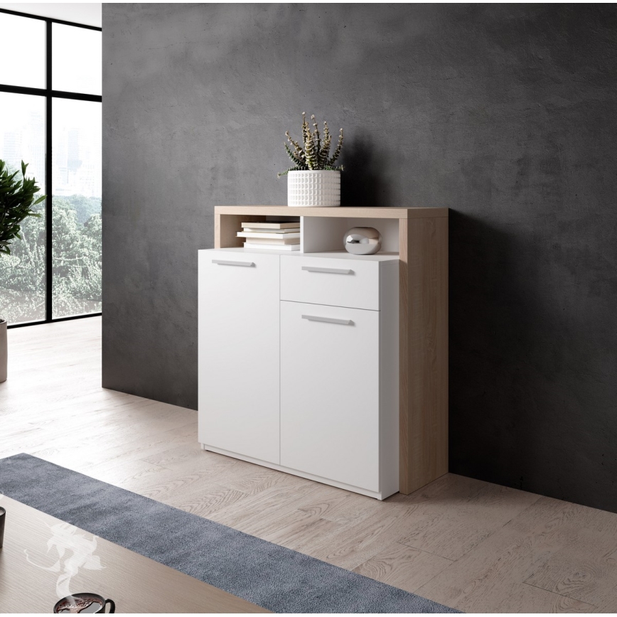 Cassettiera LEBY rovere sonoma/bianco