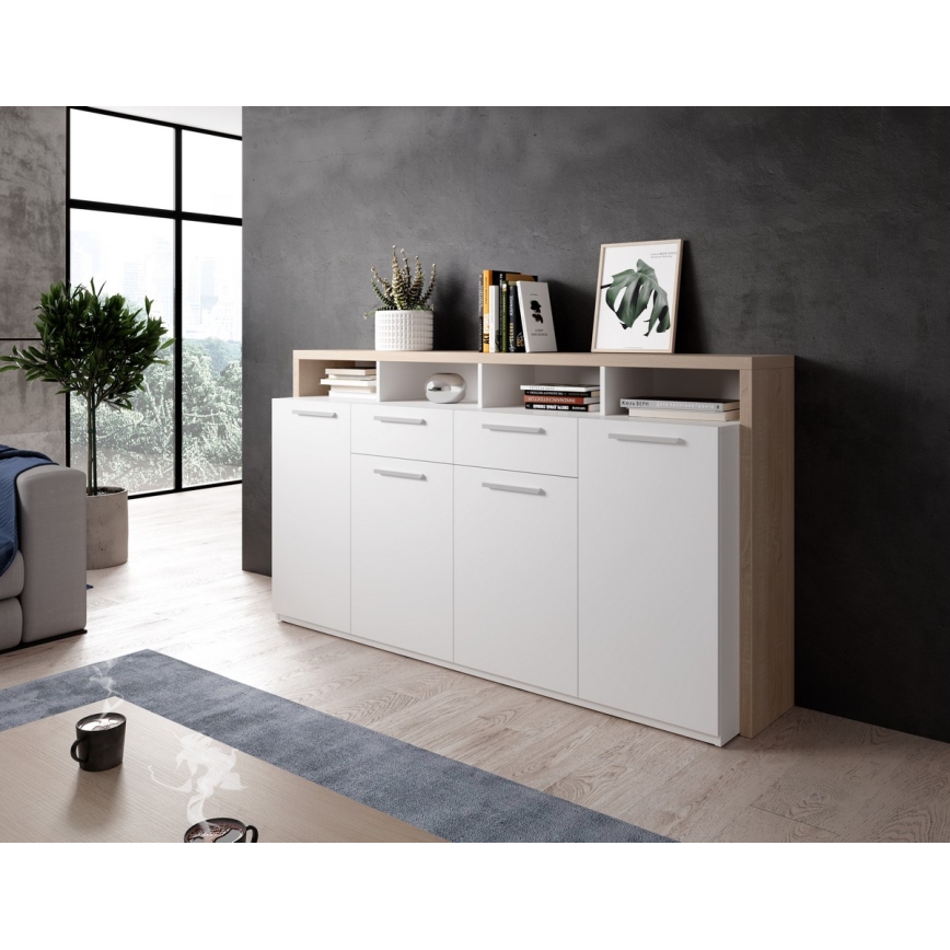 Cassettiera LEBY rovere sonoma/bianco