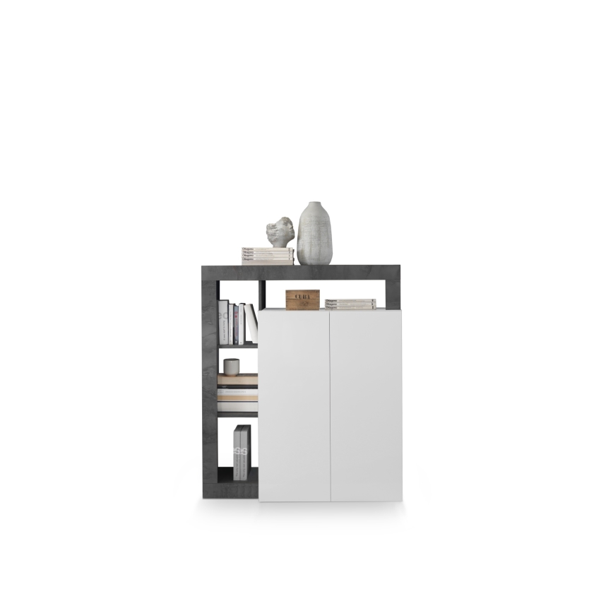 Cassettiera LENOR bianca/antracite