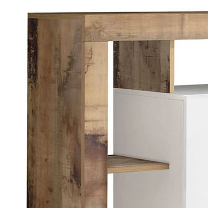 Cassettiera LENOR bianca/marrone