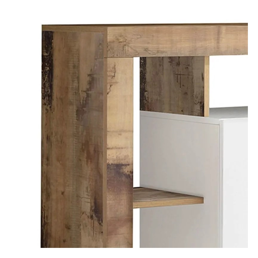 Cassettiera LENOR bianca/marrone