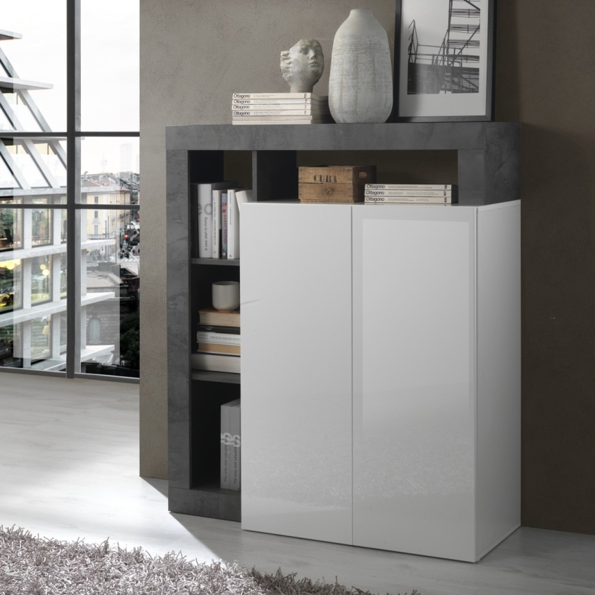 Cassettiera LENOR bianco/antracite