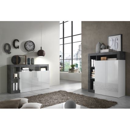 Cassettiera LENOR bianco/antracite