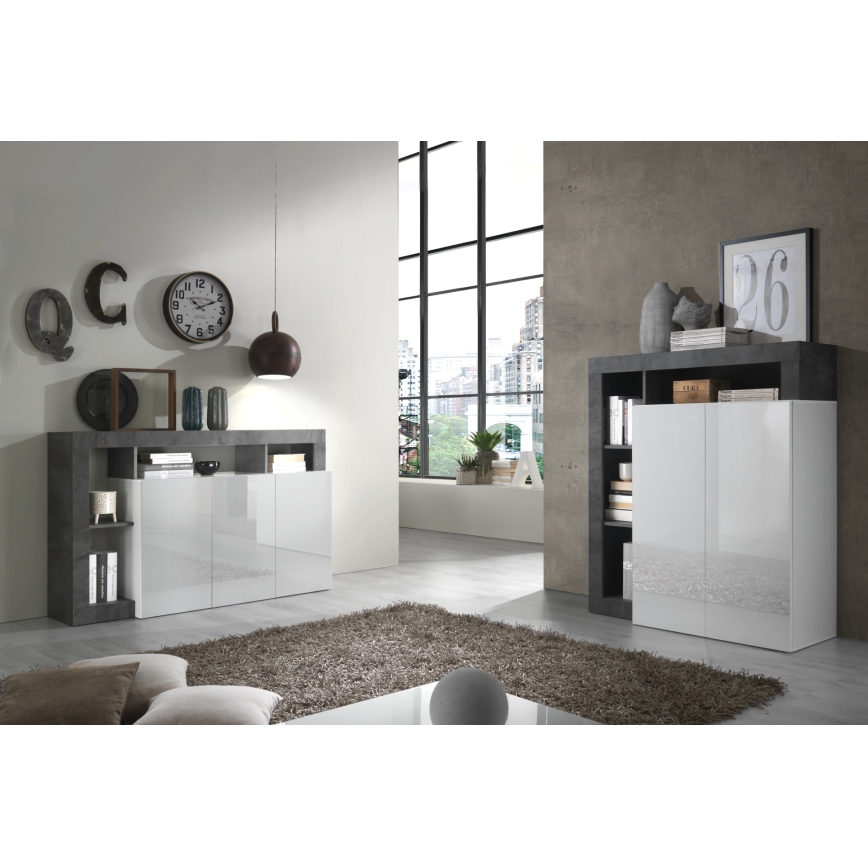 Cassettiera LENOR bianco/antracite