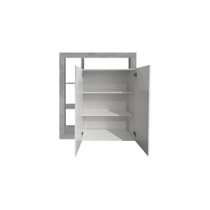 Cassettiera LENOR bianco/grigio effetto cemento