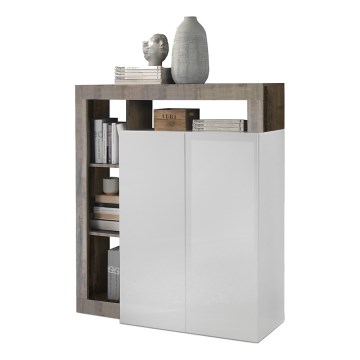 Cassettiera LENOR bianco/marrone