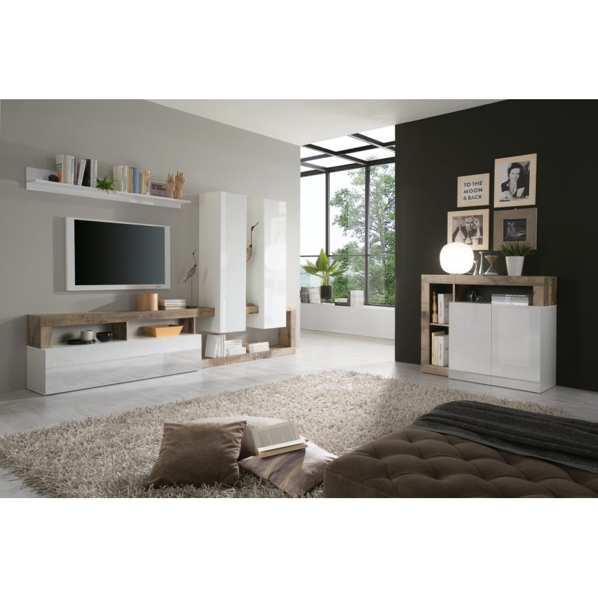 Cassettiera LENOR bianco/marrone