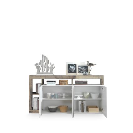 Cassettiera LENOR bianco/marrone