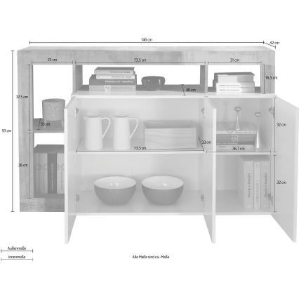 Cassettiera LENOR bianco/rovere