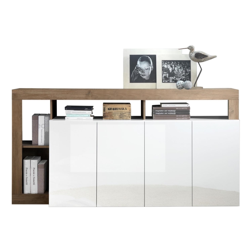 Cassettiera LENOR bianco/rovere