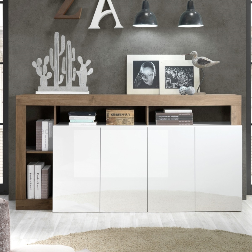 Cassettiera LENOR bianco/rovere