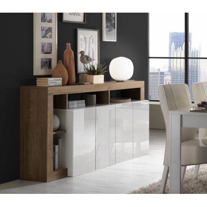 Cassettiera LENOR bianco/rovere