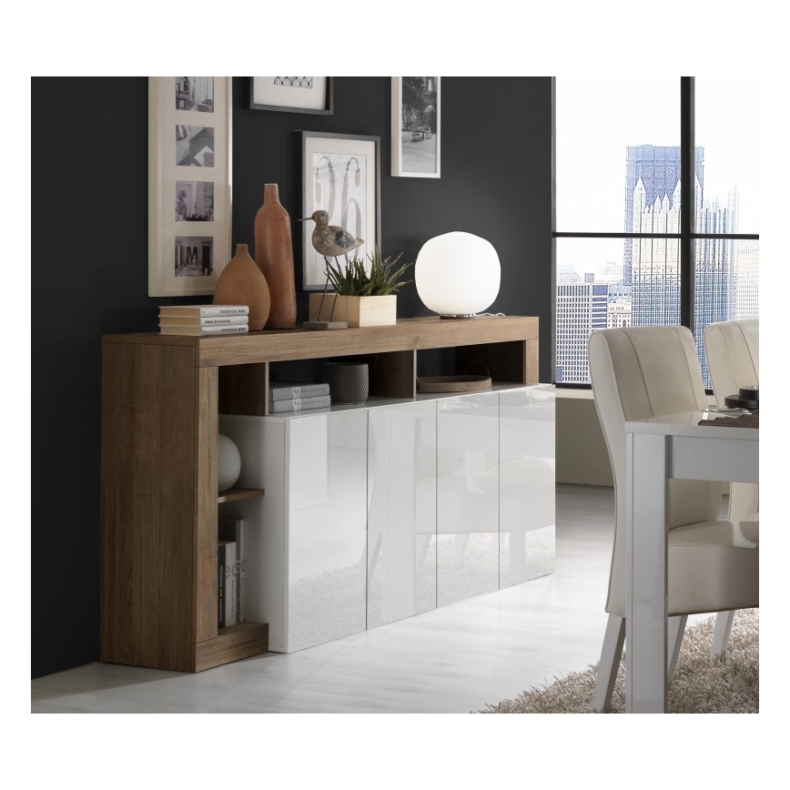 Cassettiera LENOR bianco/rovere