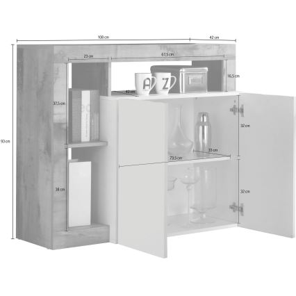 Cassettiera LENOR cachemire/rovere