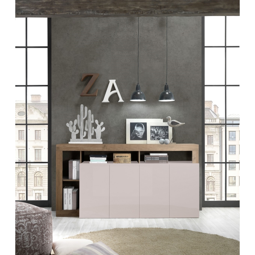 Cassettiera LENOR cashmere/rovere