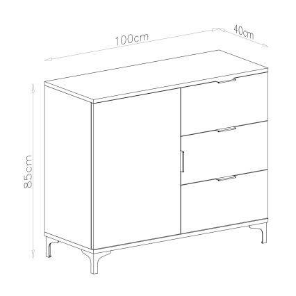 Cassettiera LORA beige con cassetti