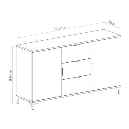 Cassettiera con cassetti e ante LORA rovere artisan