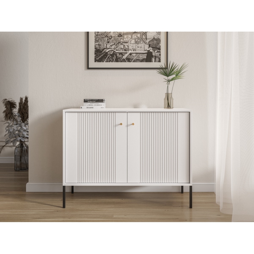 Cassettiera LUE 104x39 cm bianca/nera