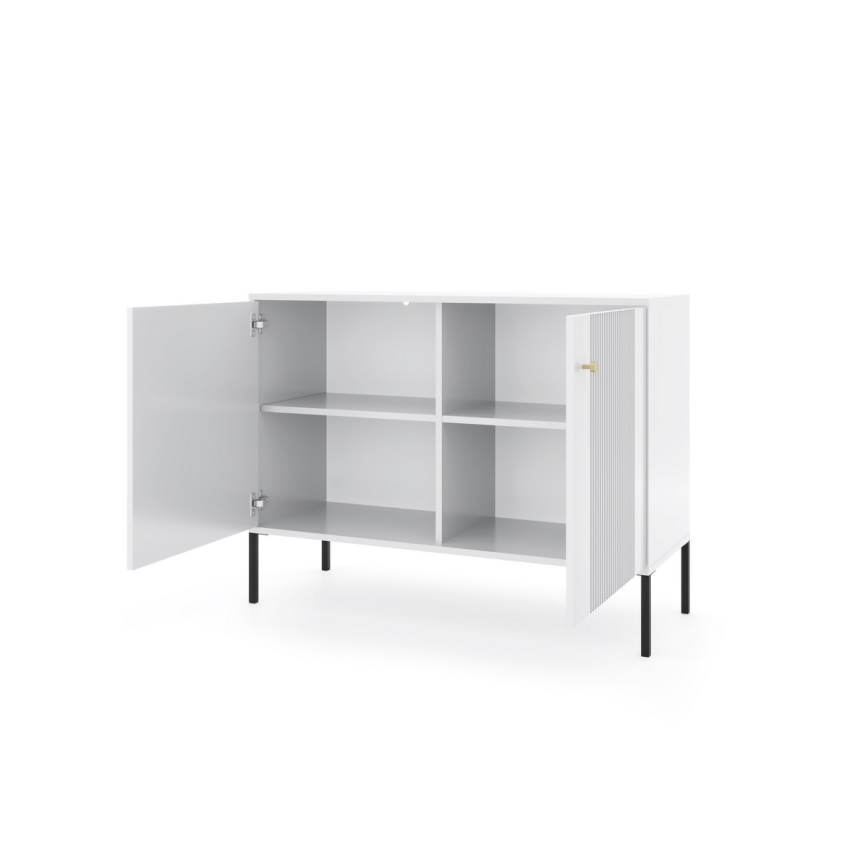 Cassettiera LUE 104x39 cm bianca/nera