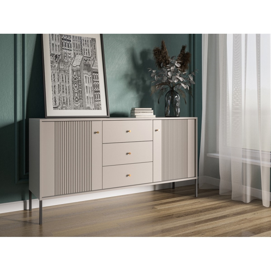 Cassettiera LUE beige/nera