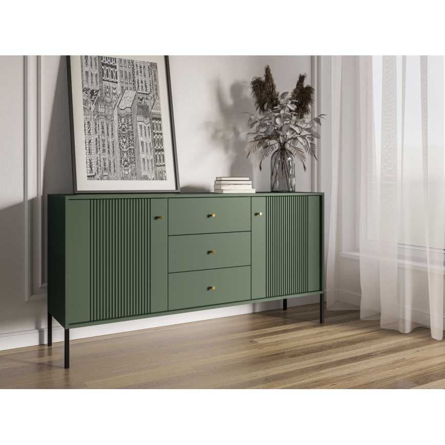 Cassettiera LUE verde/nera
