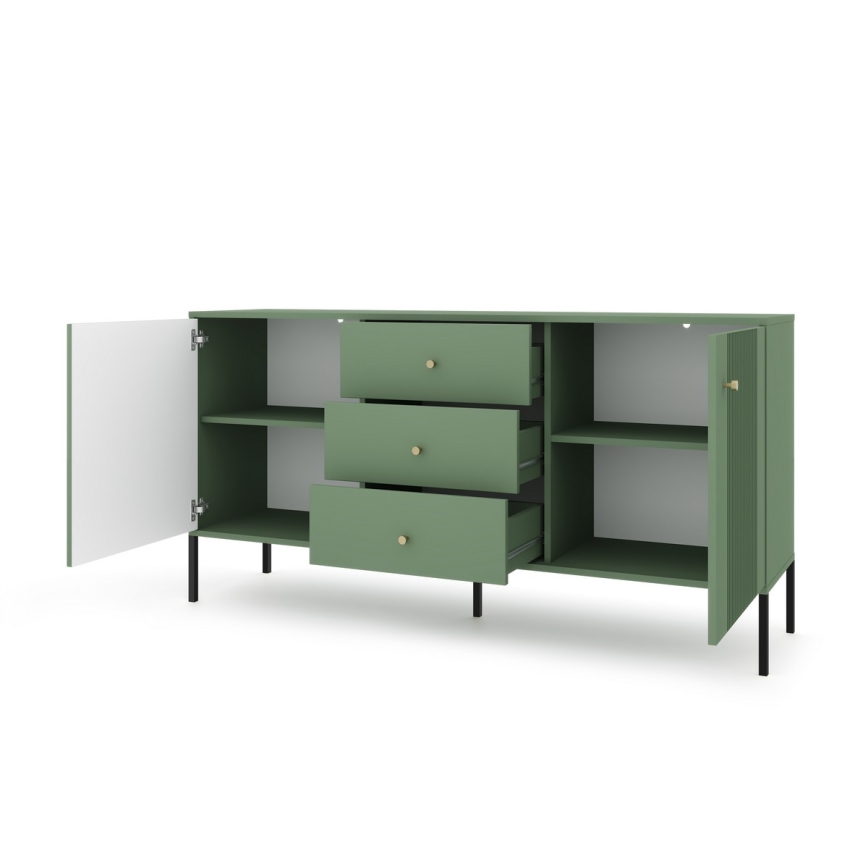 Cassettiera LUE verde/nera