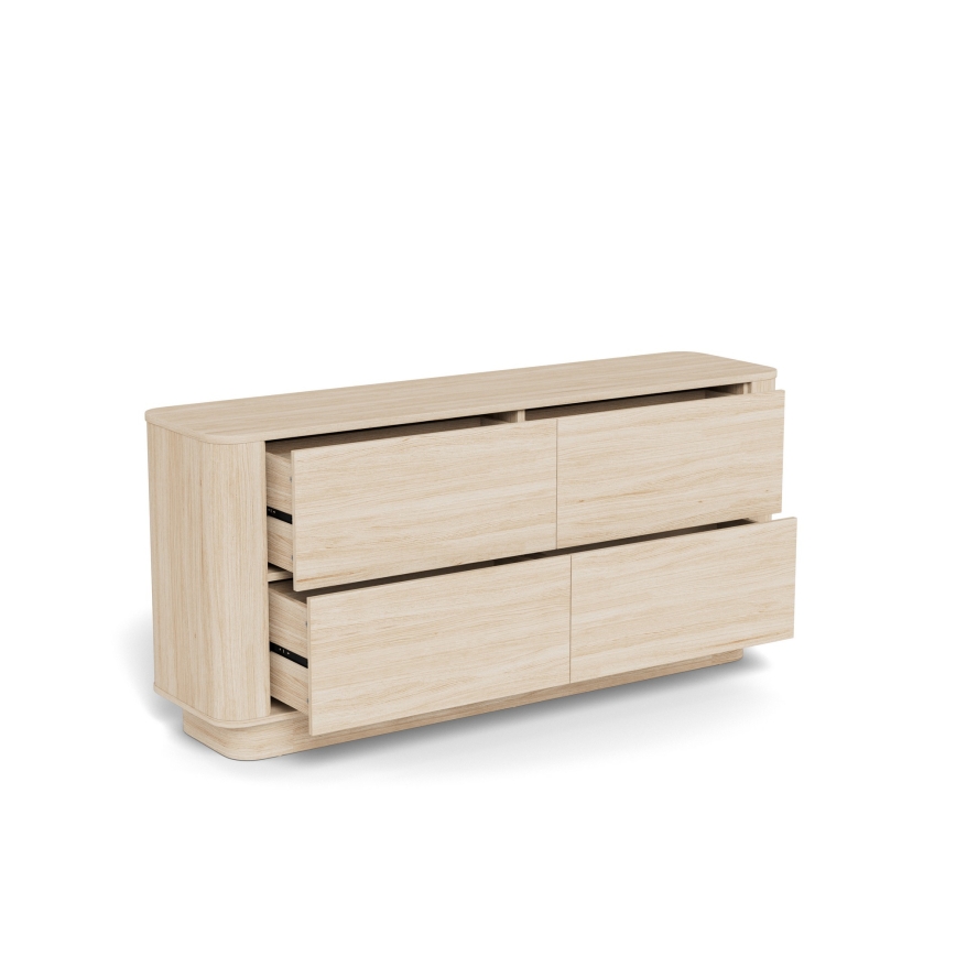 Cassettiera MADERA 160 x 75 cm rovere bianco