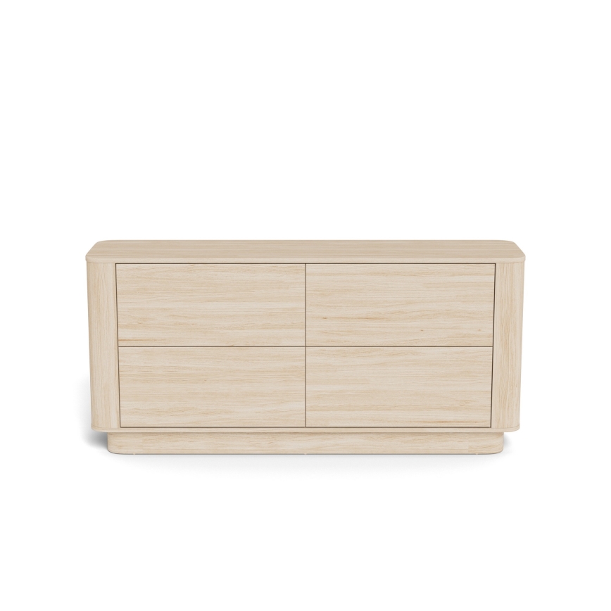 Cassettiera MADERA 160 x 75 cm rovere bianco
