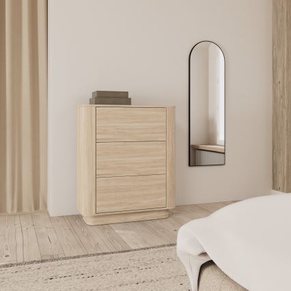 Cassettiera MADERA 90 x 107 cm rovere bianco