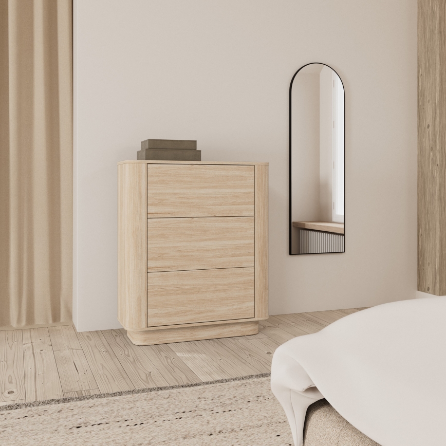 Cassettiera MADERA 90 x 107 cm rovere bianco