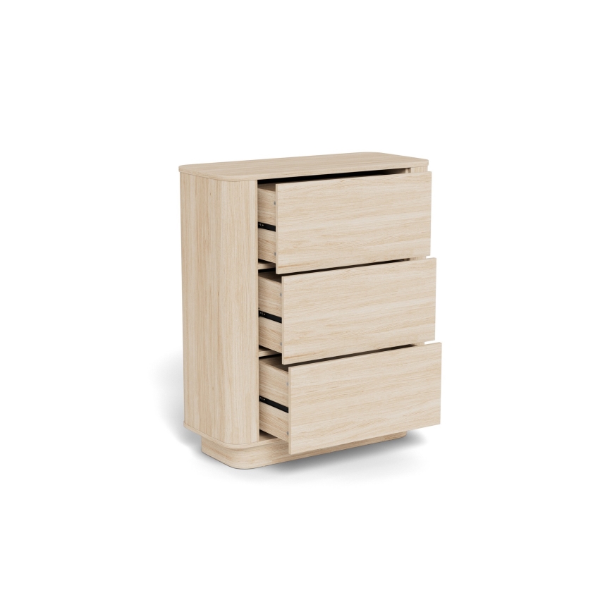 Cassettiera MADERA 90 x 107 cm rovere bianco