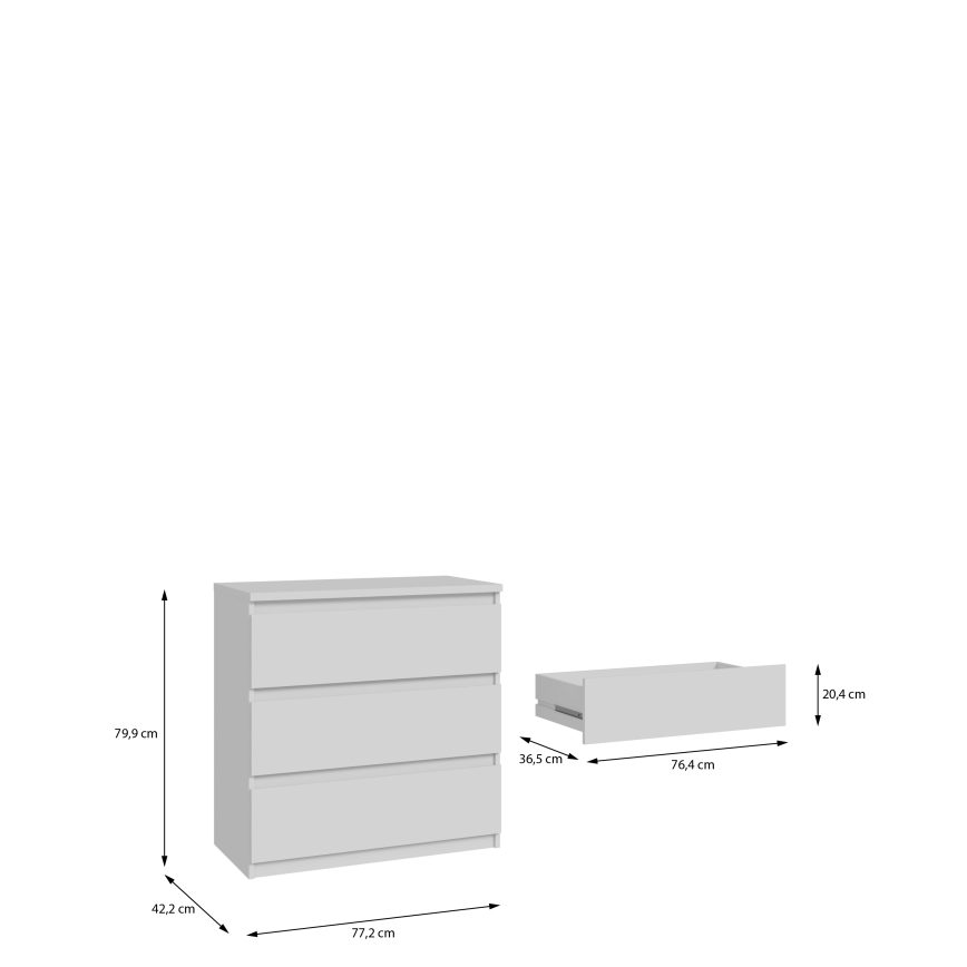 Cassettiera MAO bianca