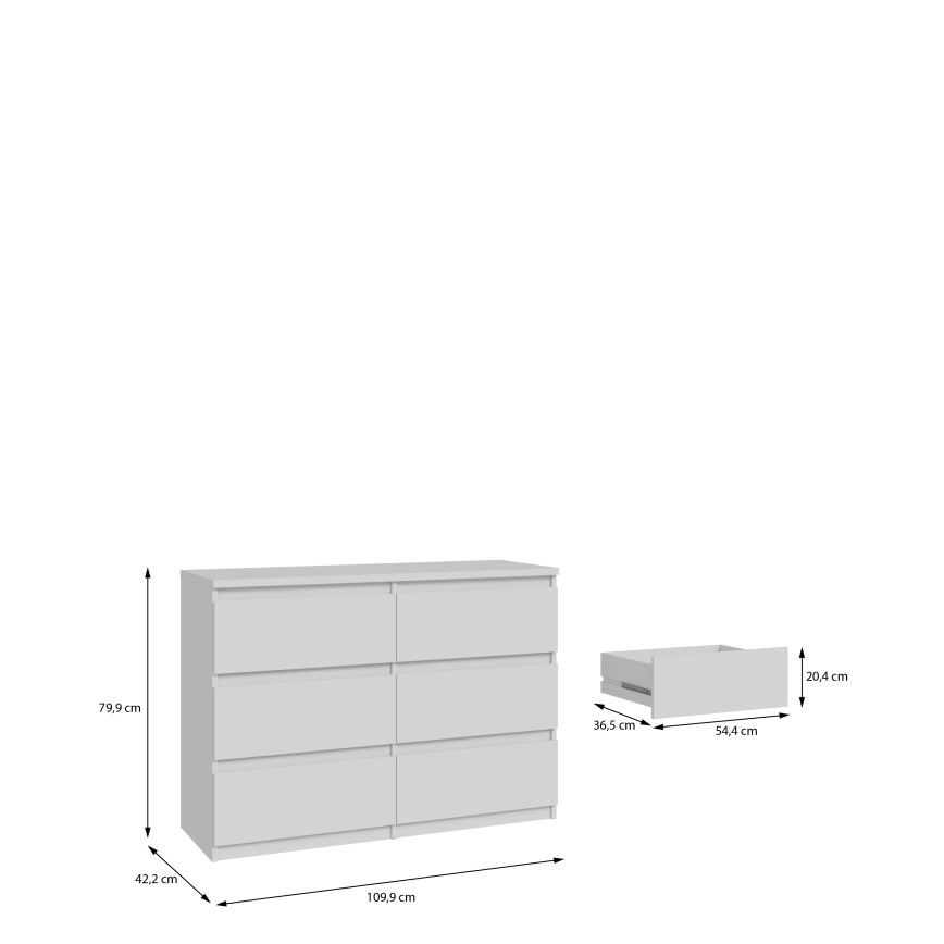 Cassettiera MAO bianca