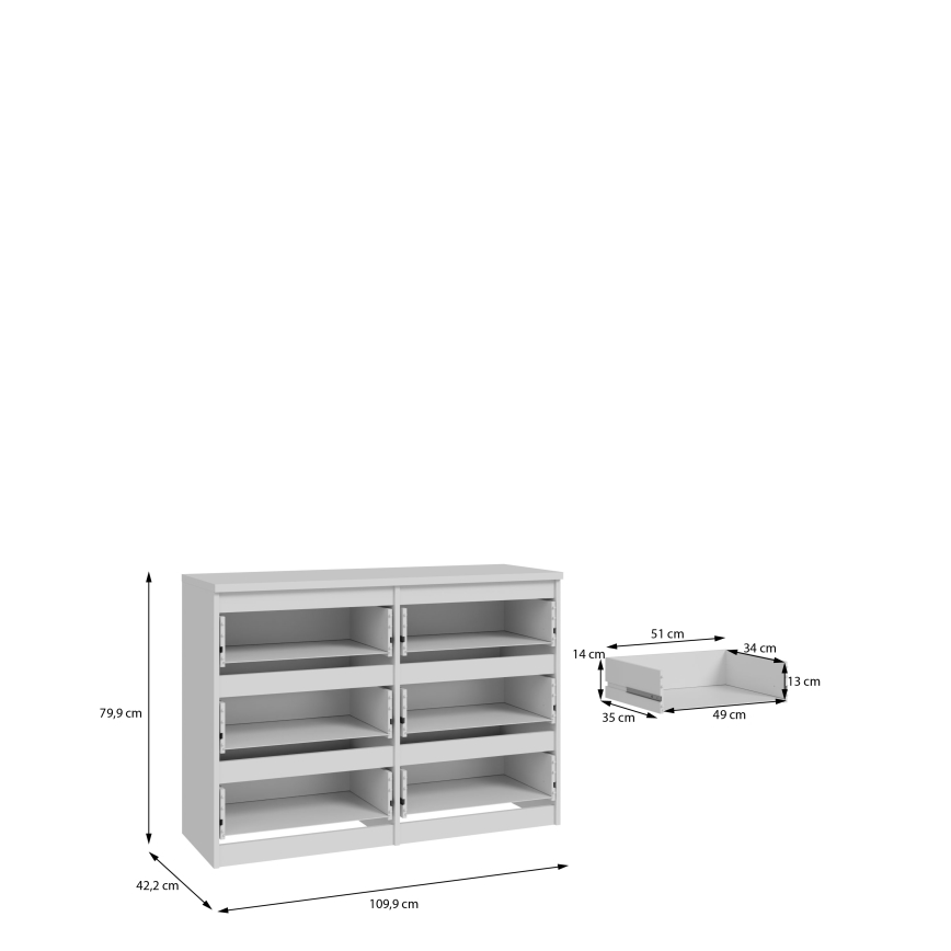 Cassettiera MAO bianca