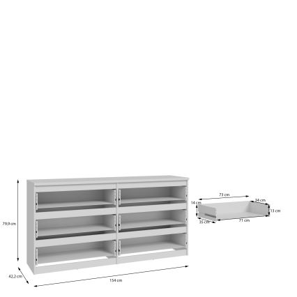 Cassettiera MAO bianca