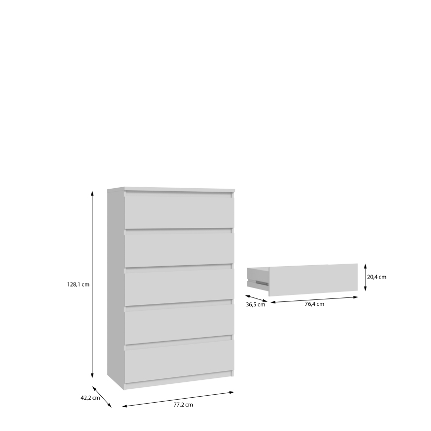 Cassettiera MAO bianca