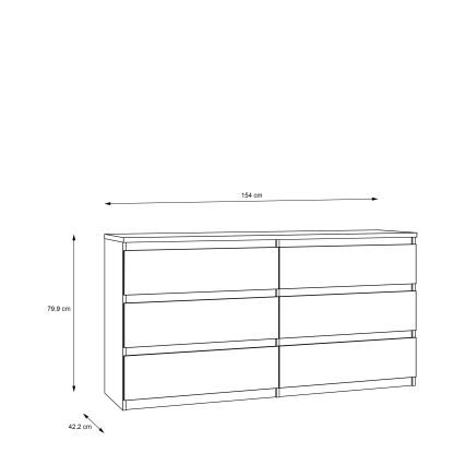 Cassettiera MAO con cassetti, rovere Artisan