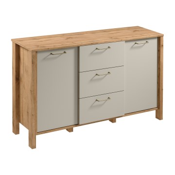 Cassettiera MENTA 138x81x40 cm rovere wotan/grigio