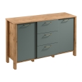 Cassettiera MENTA 138x81x40 cm rovere Wotan/verde