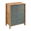 Cassettiera MENTA 90x108x47 cm rovere wotan/verde