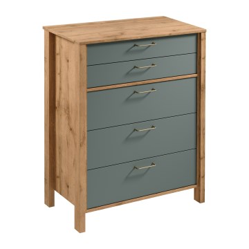 Cassettiera MENTA 90x108x47 cm rovere wotan/verde