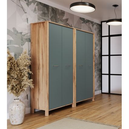 Cassettiera MENTA 90x200x53 cm rovere wotan/verde