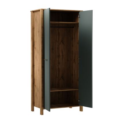 Cassettiera MENTA 90x200x53 cm rovere wotan/verde