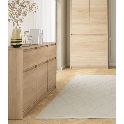 Cassettiera MIYABI 138x86x40 cm, rovere Cremona