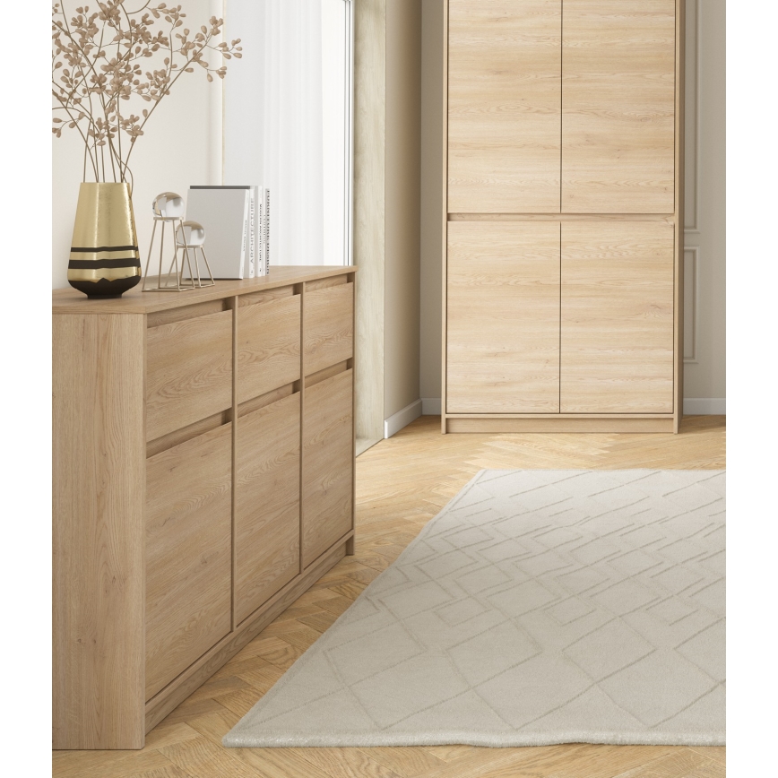 Cassettiera MIYABI 138x86x40 cm, rovere Cremona
